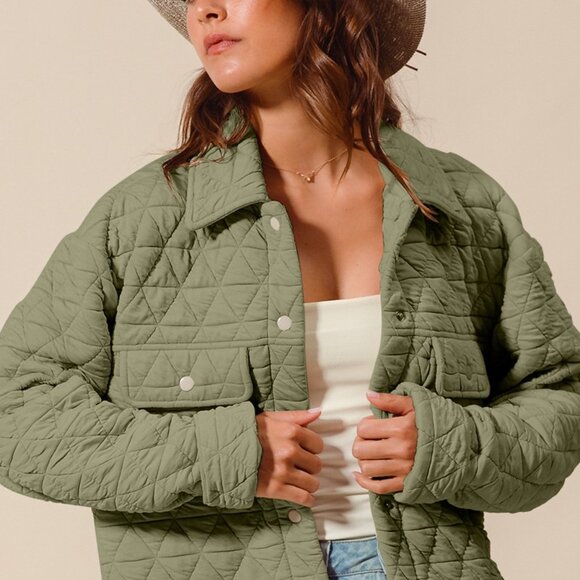 So Me Jackets & Blazers - SO ME Triangle Quilting Stitch Button Up Knit‎ Jacket